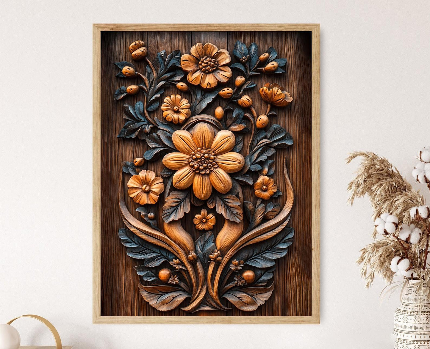 Affiche Maramureș – Poster Art populaire roumaine en bois sculpté