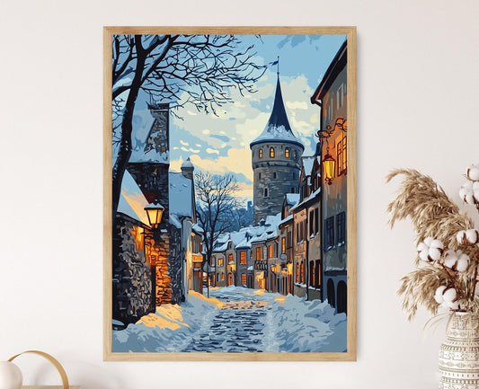 Affiche Tallinn Hivernale – Poster Décor d'Estonie et Patrimoine Baltique