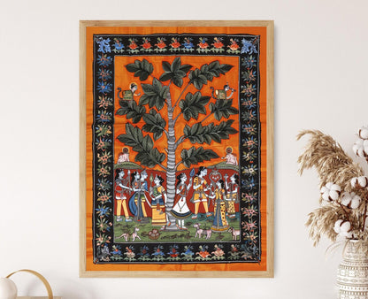 Affiche Patachitra Authentique – Poster Artisanale d'Orissa