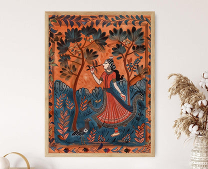 Affiche Patachitra Ornée – Poster d'Art Mythologique Indien