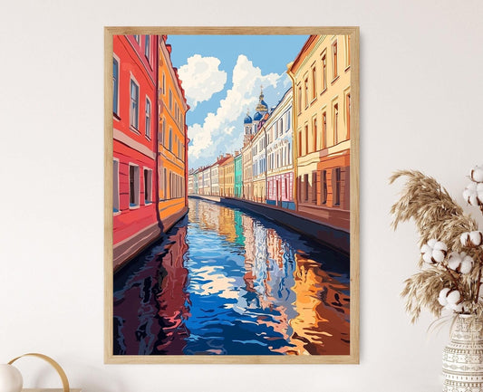 Affiche Saint-Pétersbourg – Poster Coucher de soleil sur bâtiments pastel