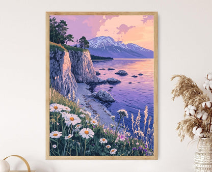 Affiche Lac Baïkal – Impression artistique au crépuscule des falaises