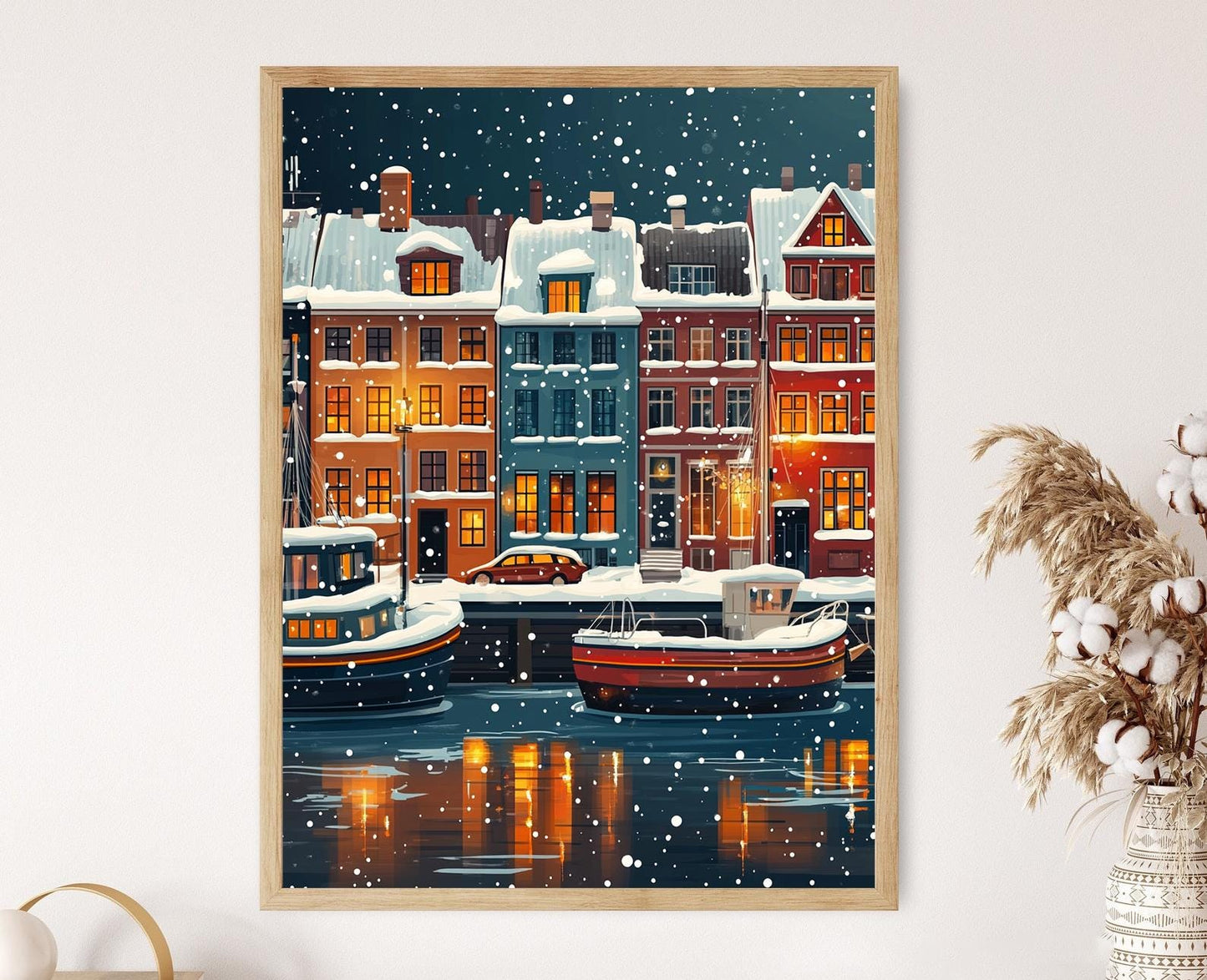 Affiche Hiver à Copenhague – Poster Paysage Urbain Scandinaire
