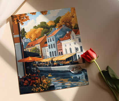 Affiche Užupis – Poster Illustration du quartier artistique de Vilnius