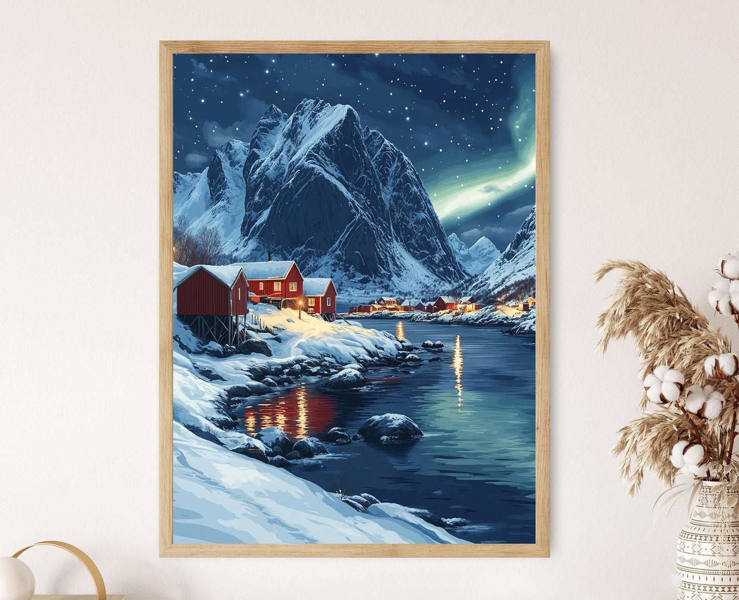 Affiche Lofoten en Hiver – Poster Paysage Norvégien et Aurores Boréales