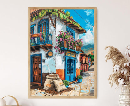 Affiche Café Colombien – Impression artistique vivante pour votre mur