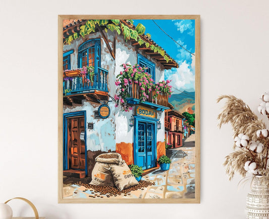 Affiche Café Colombien – Impression artistique vivante pour votre mur