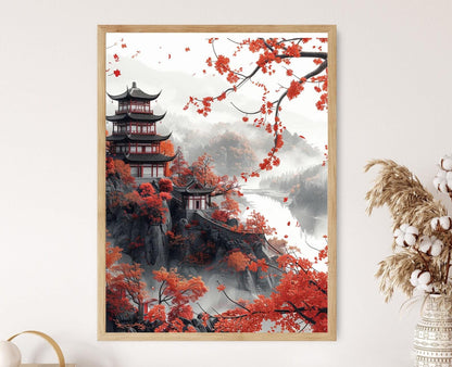 Affiche Paysage Chinois Zen – Print Art Apaisant pour Décor Maison