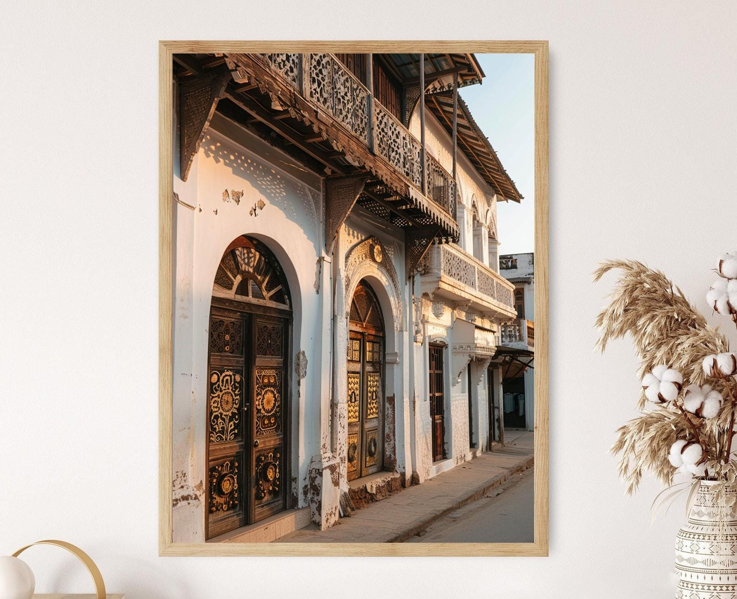 Affiche d'Architecture Swahilie – Art de Stone Town, Balcons en Treillis