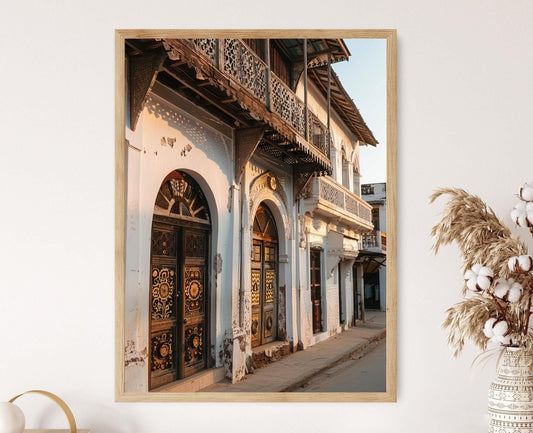 Affiche d'Architecture Swahilie – Art de Stone Town, Balcons en Treillis