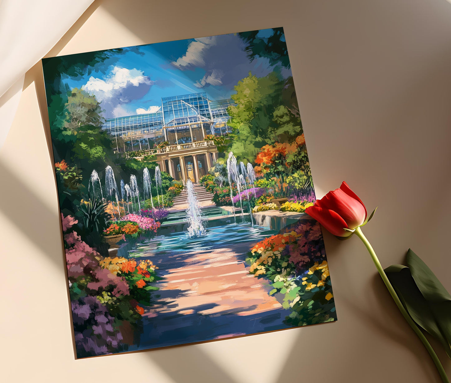 Affiche Jardins Longwood – Poster Scène Botanique du Delaware