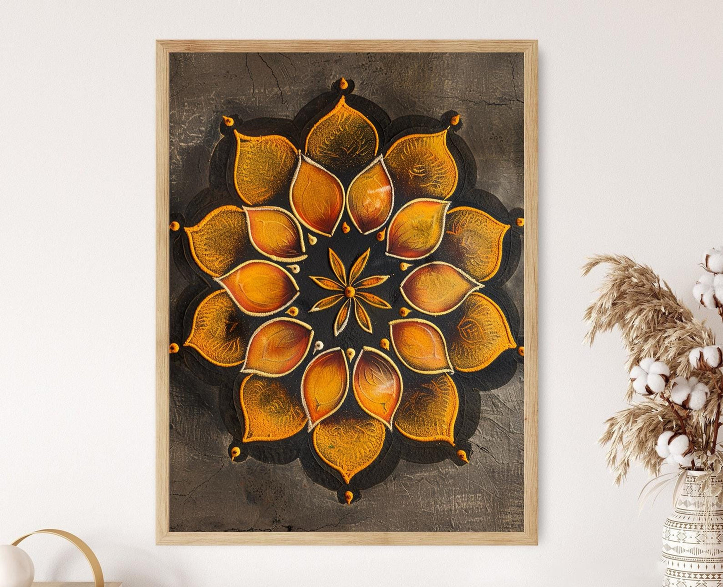 Affiche Kolam Rangoli – Impression artistique pour une décoration indienne