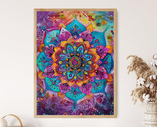 Affiche Mandala Intricate – Poster Art Spirituelle pour Décor Maison