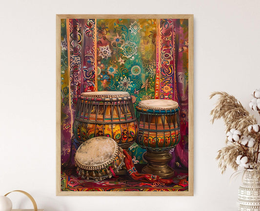 Affiche Tabla Majestueuse – Art de l'Instrument Musical Indien
