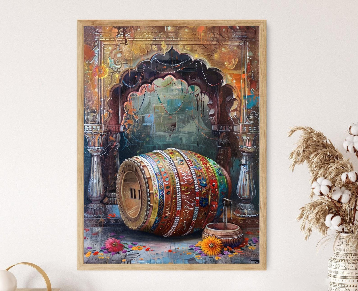 Affiche Mridangam Classique – Poster Art avec Motifs Culturels