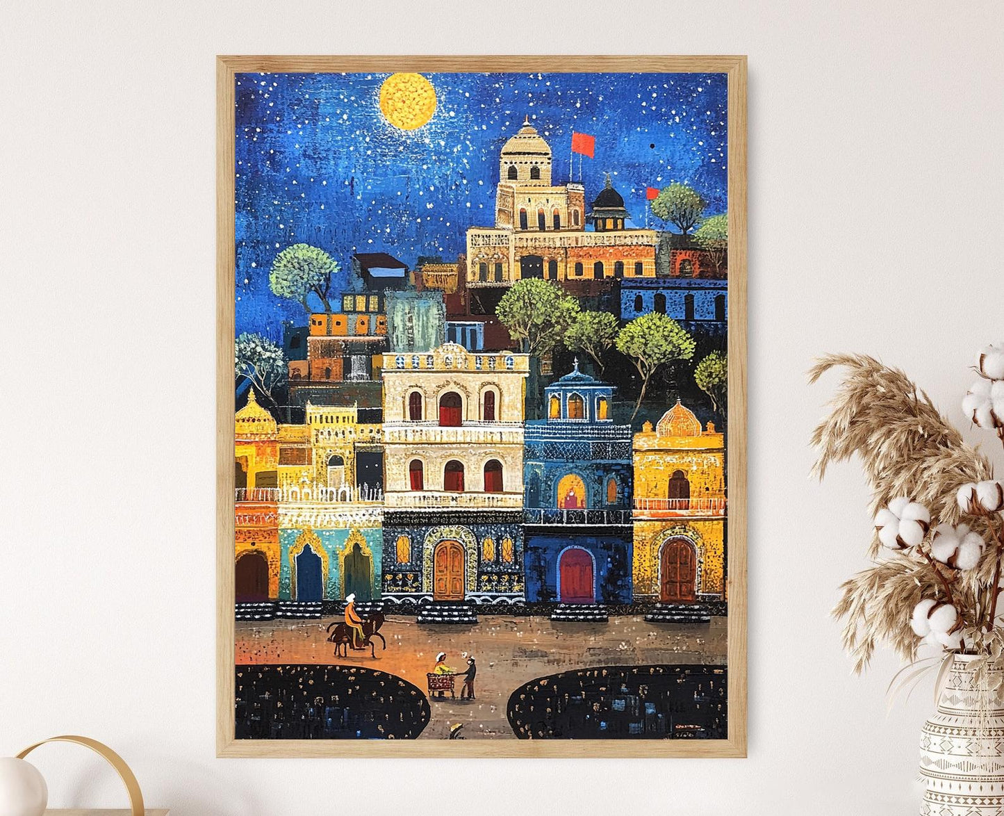 Affiche Indore – Poster Silhouette du Palais Rajwada au Crépuscule