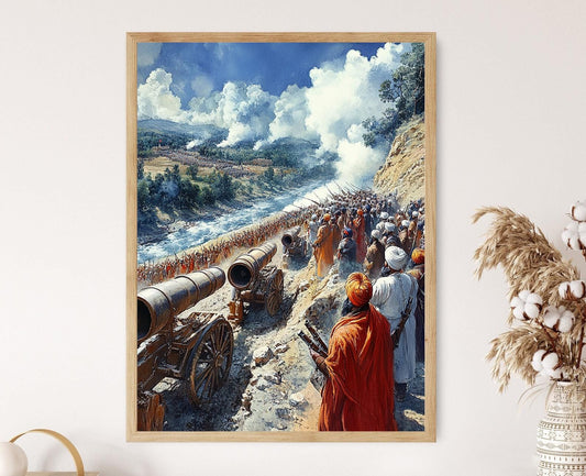 Affiche Bataille de Sobraon – Poster Scène de la guerre anglo-sikh