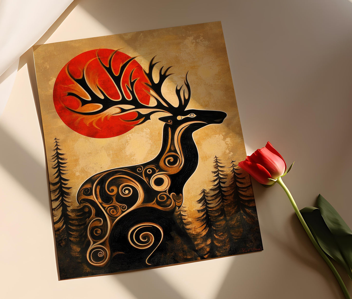 Affiche Élan Haida – Art Indigène, Noblesse et Grâce