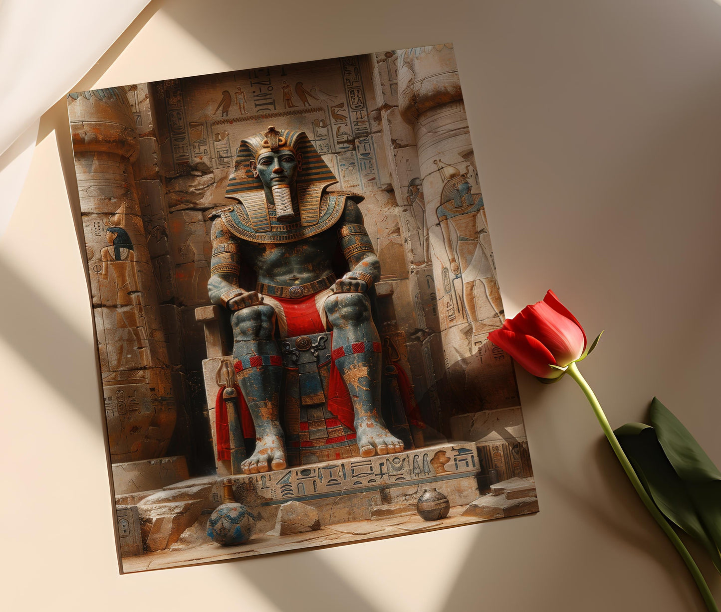 Affiche Élégante de Pharaon Amenhotep III – Art Ancien Égyptien