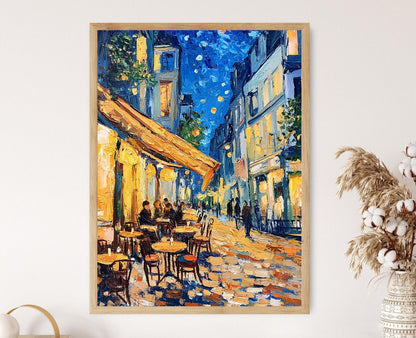 Affiche Café au Crépuscule – Poster Art Impressionniste Inspiré de Van Gogh