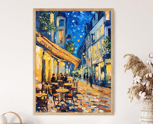 Affiche Café au Crépuscule – Poster Art Impressionniste Inspiré de Van Gogh