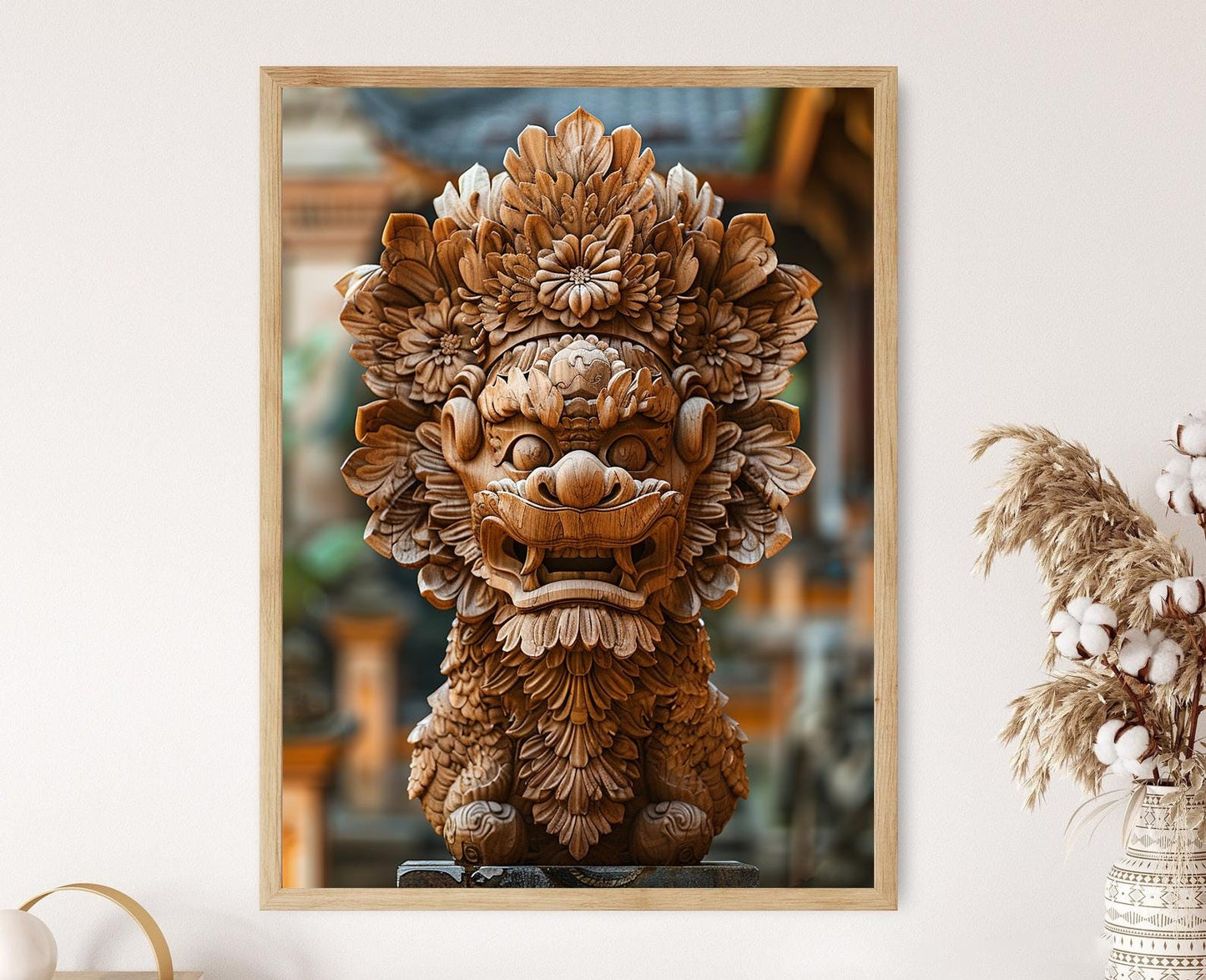 Affiche Détails Culturels – Impression de Sculpture Balinaise Ornée