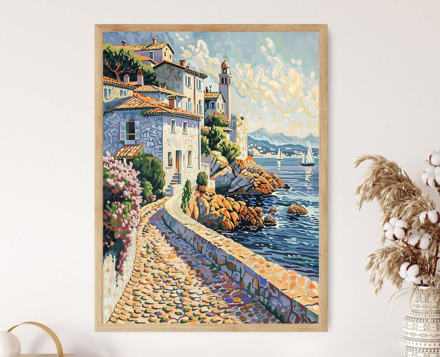 Affiche Pointillisme Inspirée de Paul Signac – Art de Village Côtier