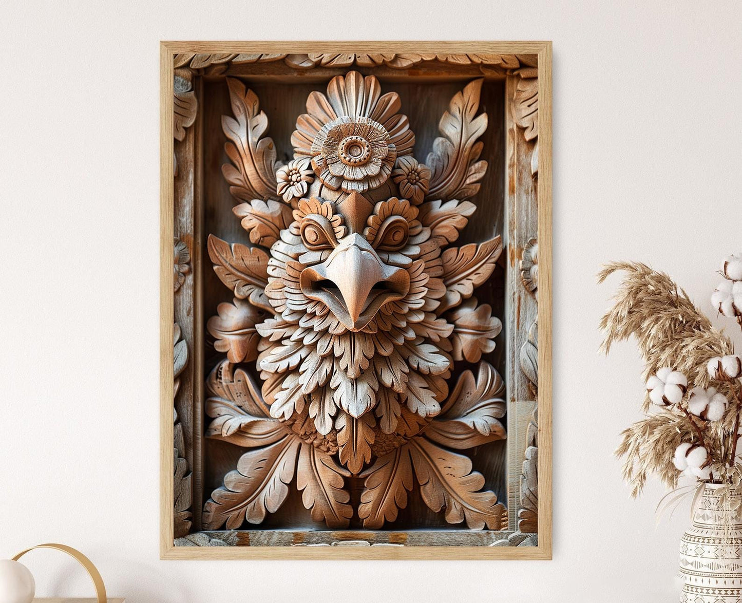 Affiche Art en Bois Balinais – Décoration Murale Exotique