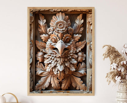 Affiche Art en Bois Balinais – Décoration Murale Exotique