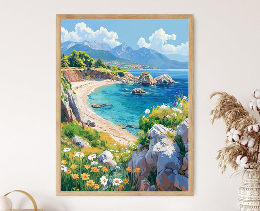 Affiche Côte Égéenne – Poster Paysage Plage d'Izmir, Türkiye