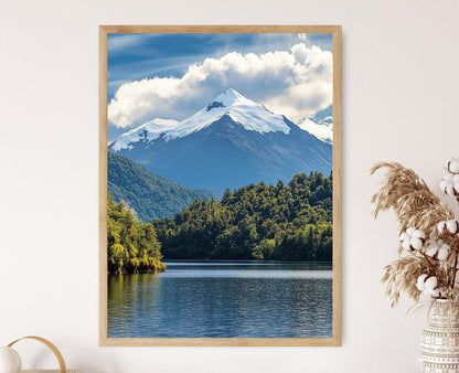 Affiche Lac Villarrica – Poster Volcanique avec Eau Étincelante