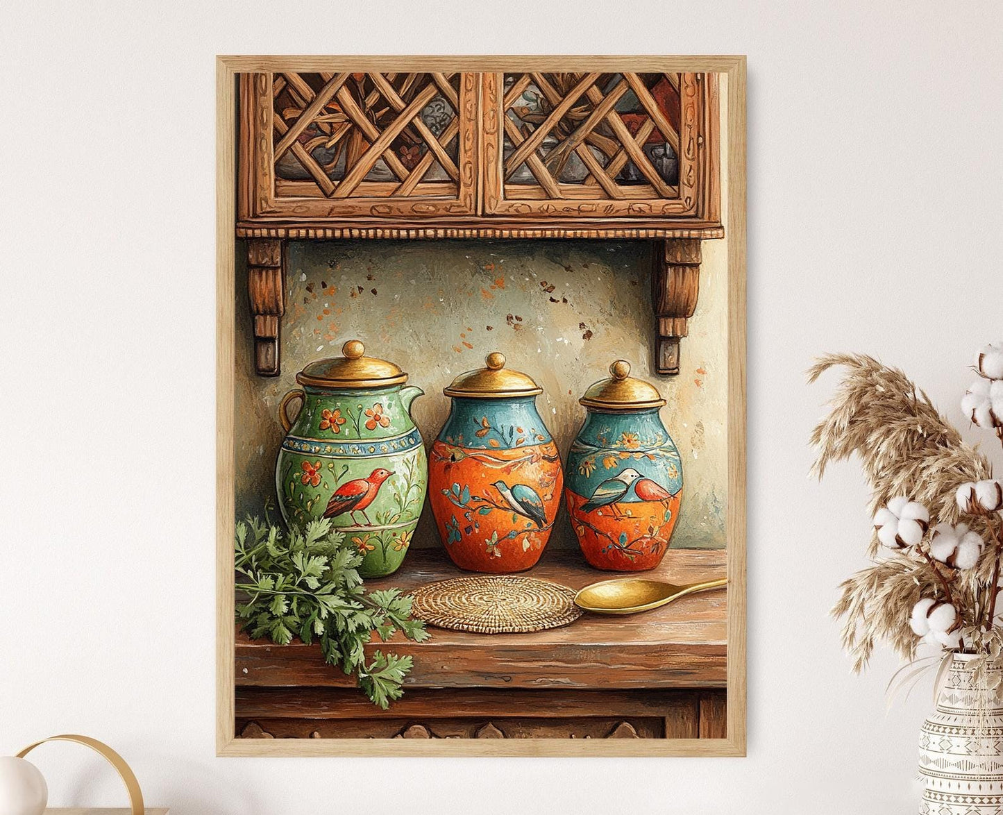 Affiche Matka Indienne – Impression Art Gond pour Déco Cuisine Rustique