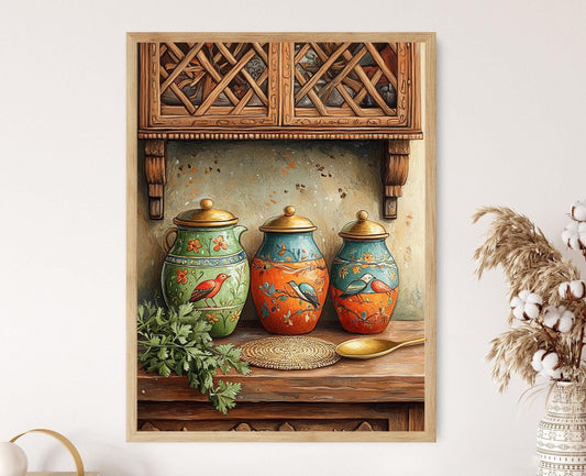 Affiche Matka Indienne – Impression Art Gond pour Déco Cuisine Rustique