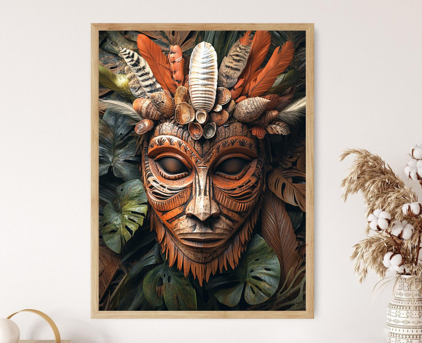 Affiche Masque Esprit Sepik – Poster Art en Bois de Papouasie-Nouvelle-Guinée