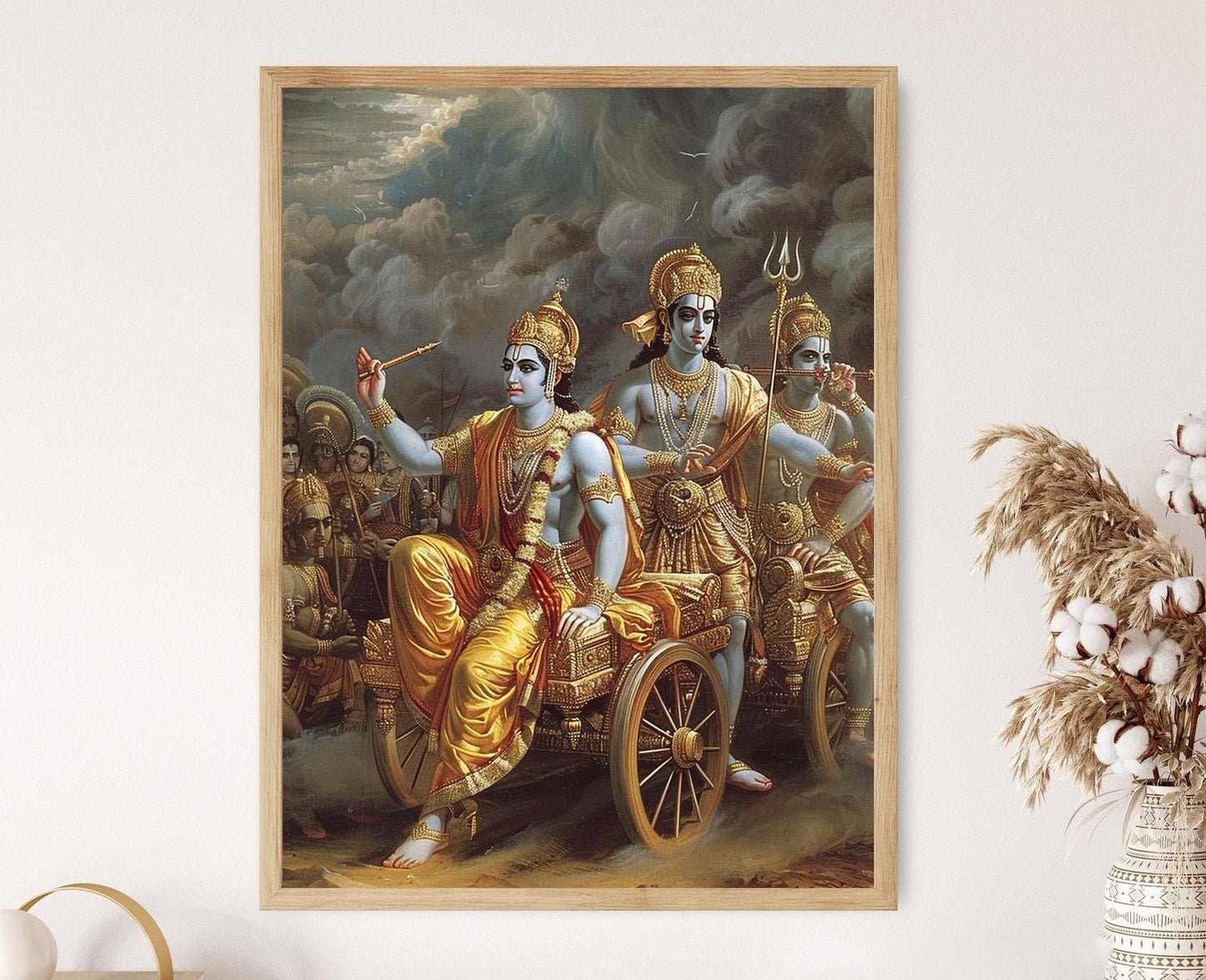 Affiche Bhagavad Gita – Art Sacré Intriqué, Décor Spirituel Unique