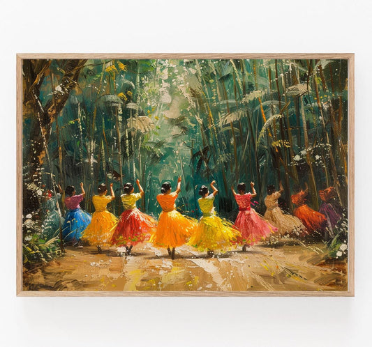 Affiche Tinikling Joyeuse – Poster d'Art Coloré sur la Danse Filipine