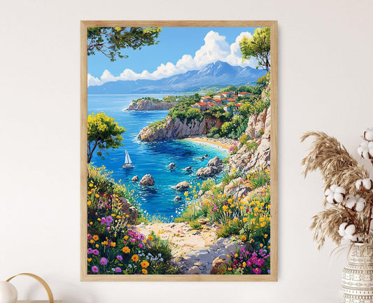 Affiche Côte d'Antalya – Poster Paysage Méditerranéen Relaxant
