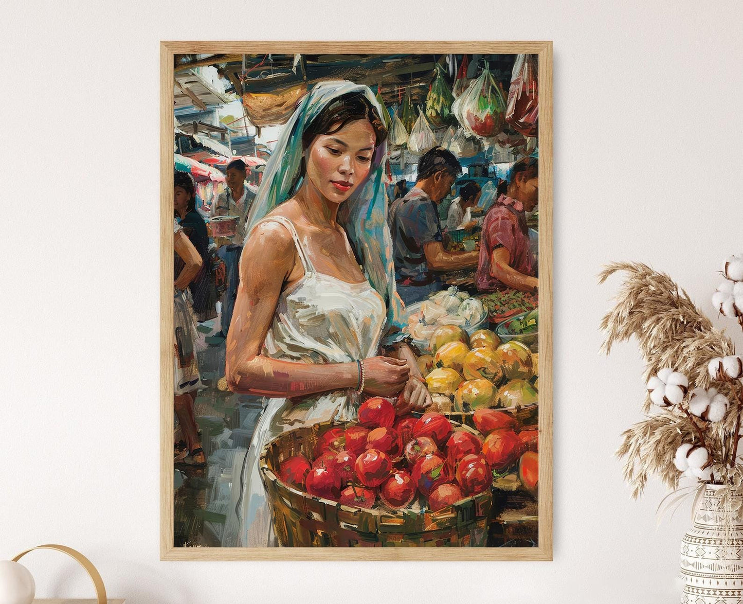 Affiche Fille du Marché Philippin – Poster Art Vibrante des Philippines