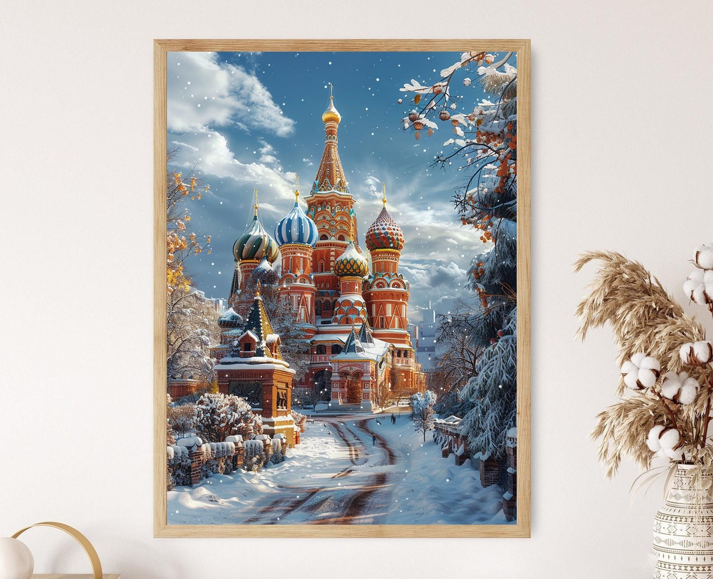 Affiche Cathédrale Saint-Basile – Poster Art Vibrant avec Dômes Oignons