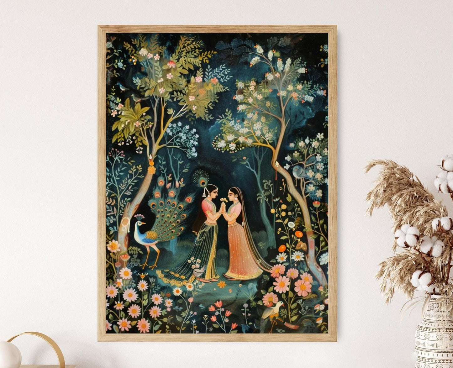 Affiche Kangra Art – Peinture à la main pour déco indienne traditionnelle