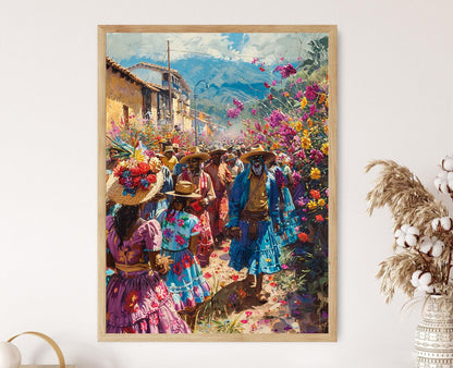 Affiche Carnaval de Barranquilla – Art de Festival Colombien