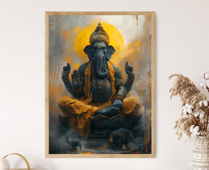 Affiche Ganesh – Illustration spirituelle pour décoration sacrée