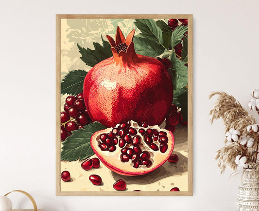 Affiche Grenade Libanaise – Art Minimaliste pour Cuisine et Décor Culturel