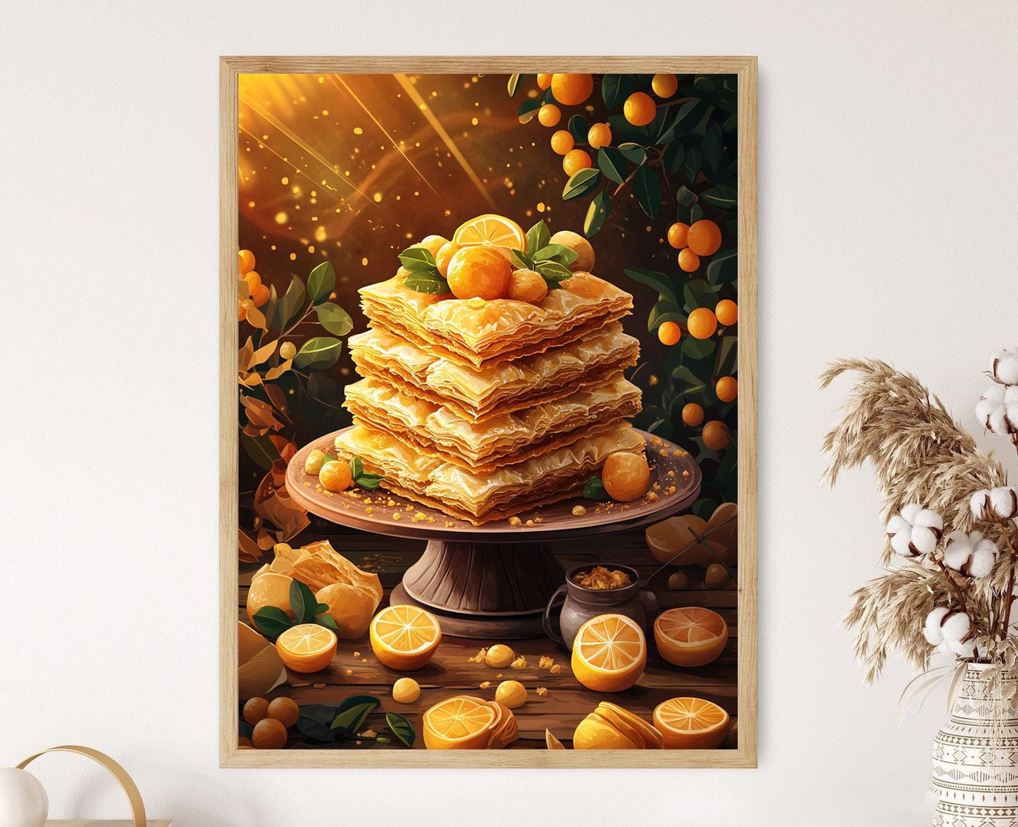 Affiche Baklava Libanaise – Illustration Festive de Dessert Colorée