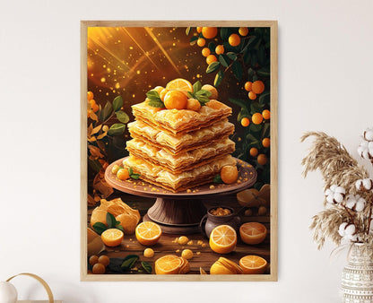 Affiche Baklava Libanaise – Illustration Festive de Dessert Colorée