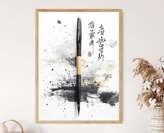Affiche Calligraphie Japonaise – Impression Art avec Pinceau et Encre