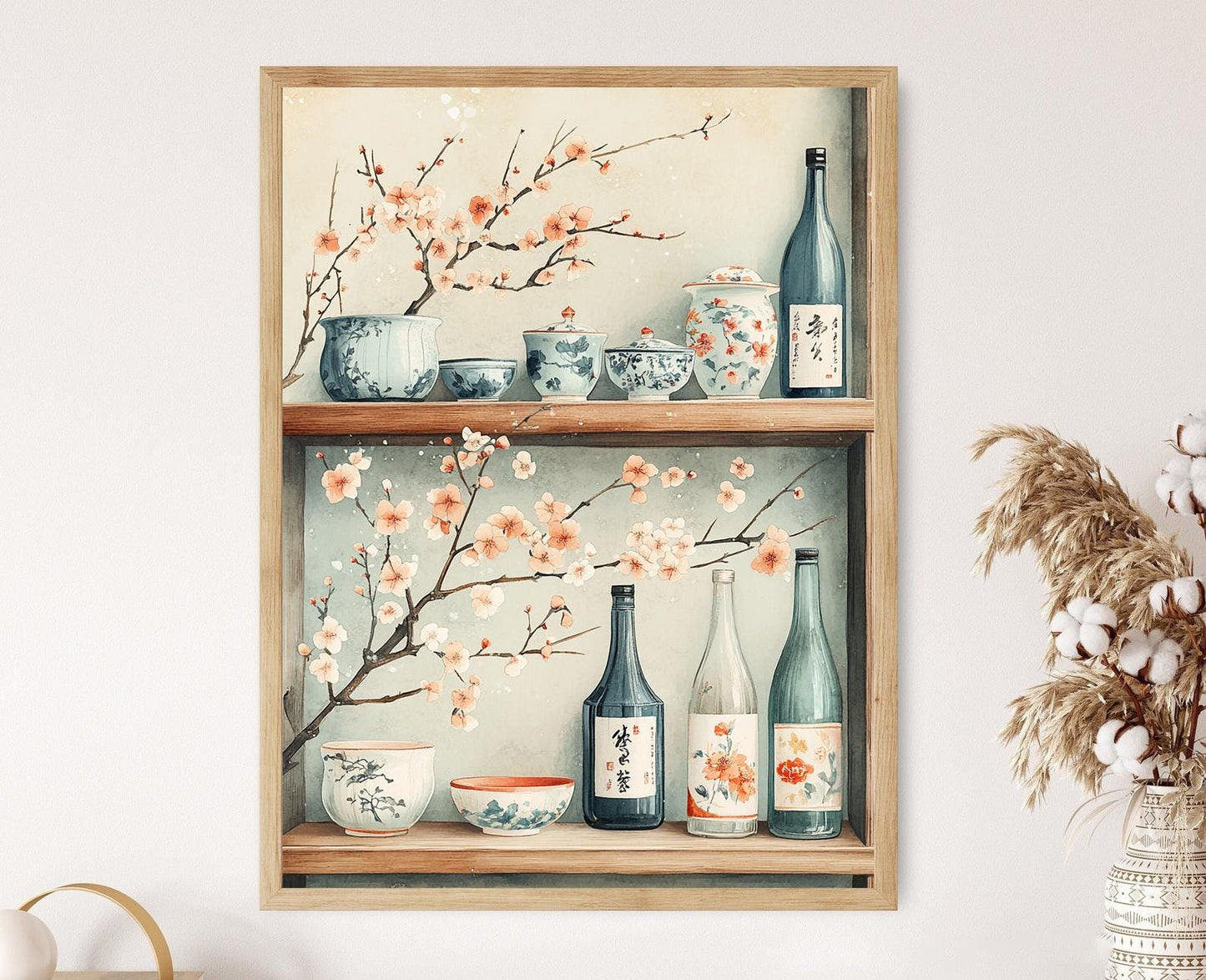Affiche Cuisine Japonaise – Poster Art Sake et Céramiques