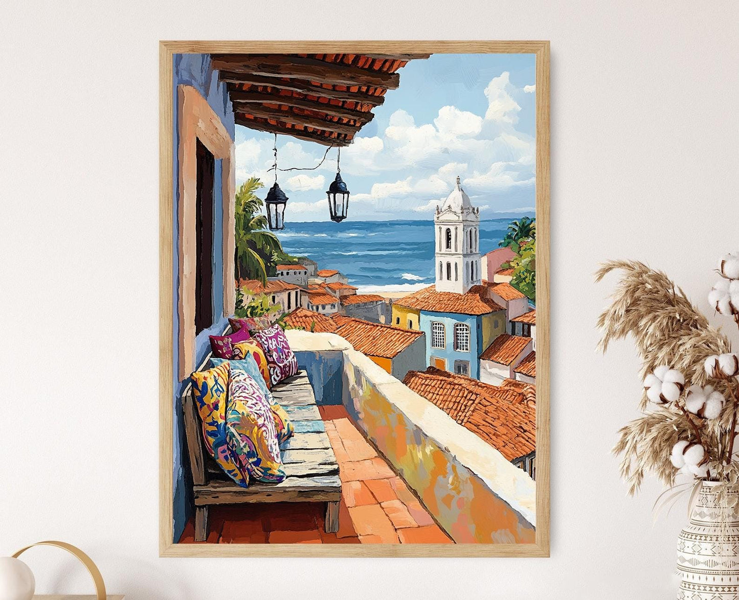 Affiche Salvador – Art mural rustique du patio brésilien