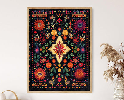 Affiche Tatreez Palestinienne – Art mural traditionnel en broderie