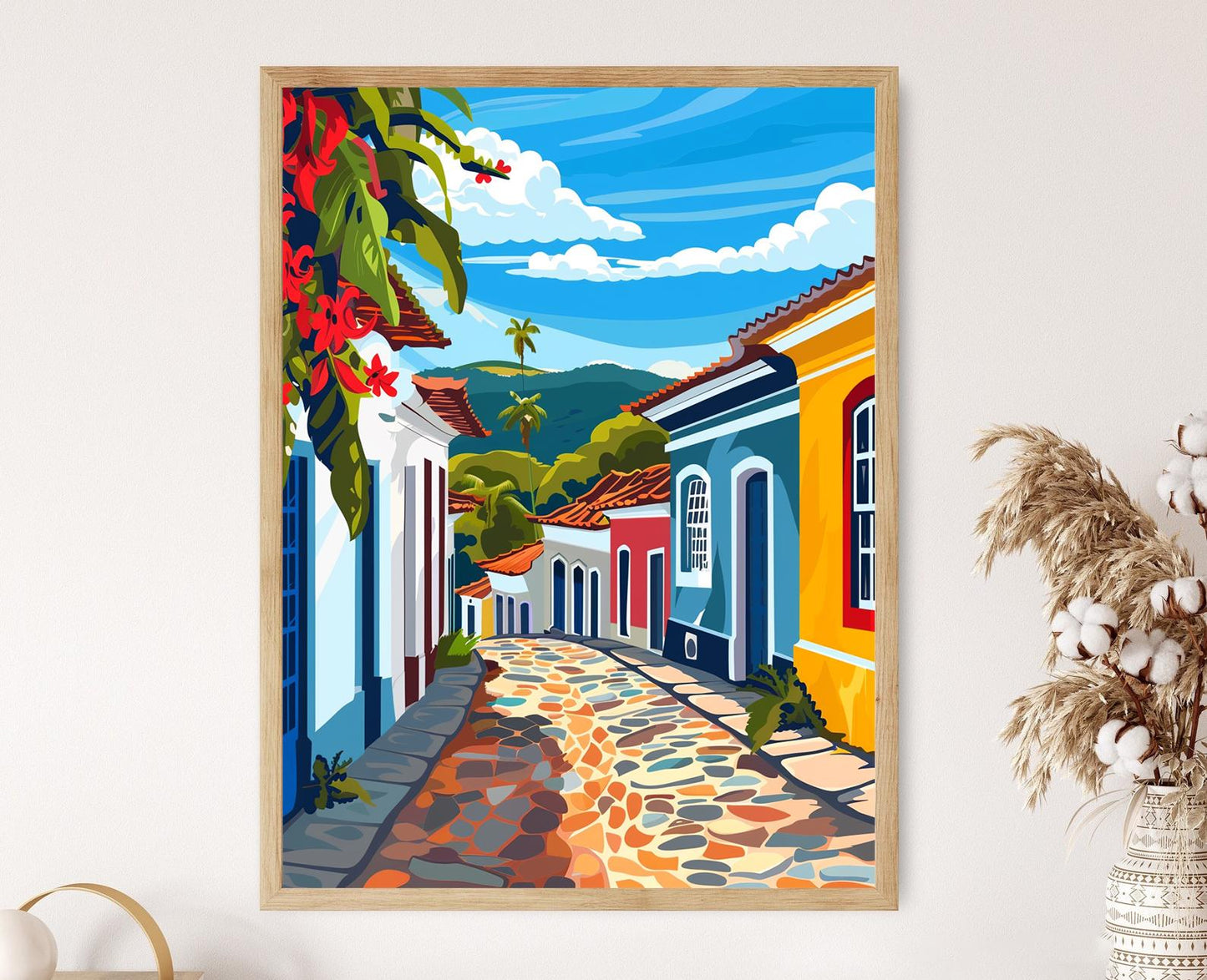 Affiche Paraty Brésil – Poster d'Architecture Coloniale et Côte